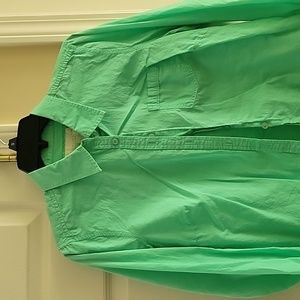 Green collared button up